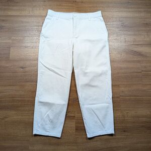 Democracy AB Solution Barrel Jeans Women Size 12 White High Rise Wide Leg